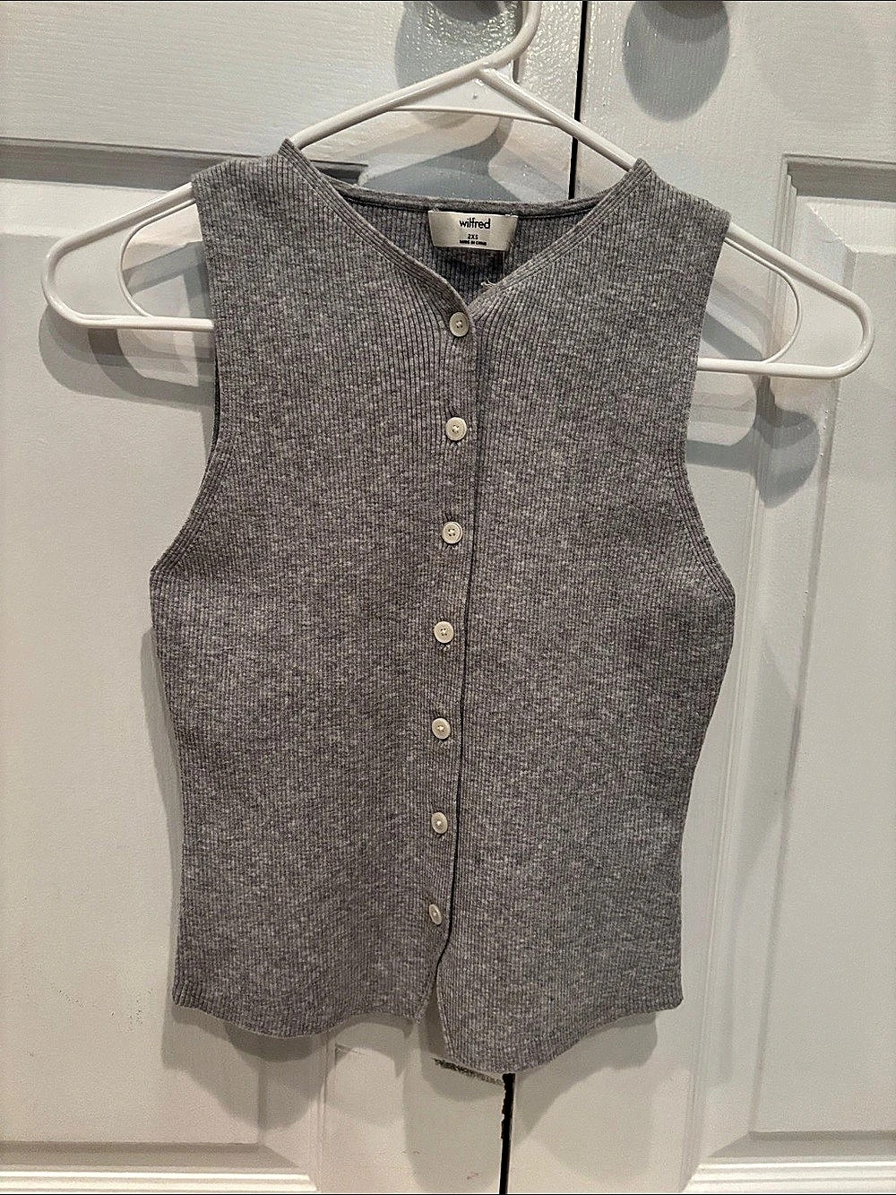 Wilfred Gray Button Front Sweater Vest